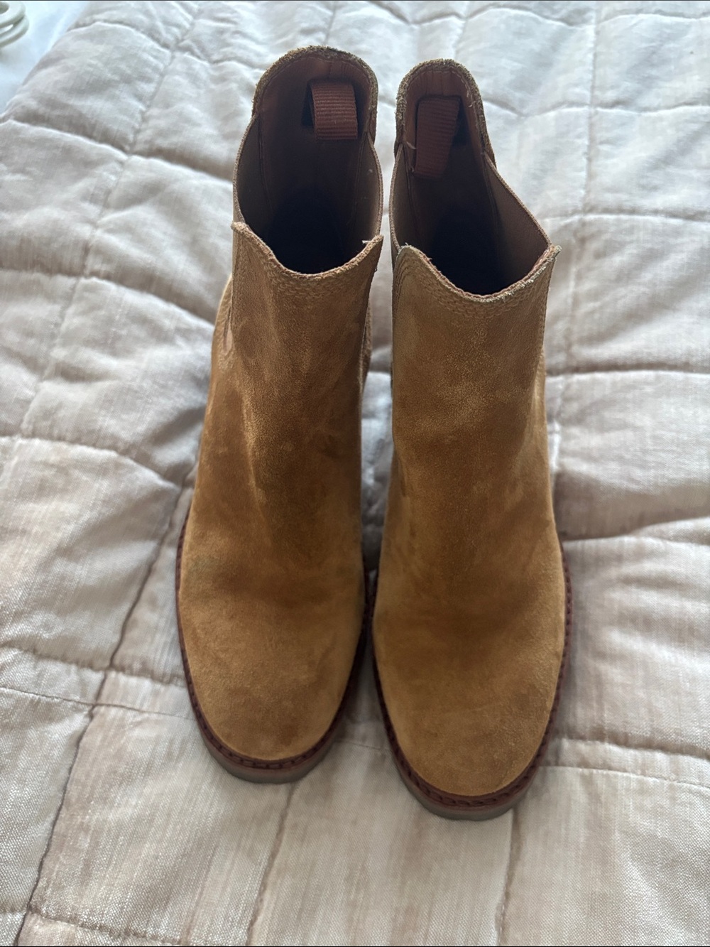 Pedro Garcia Tan Suede Ankle Booties